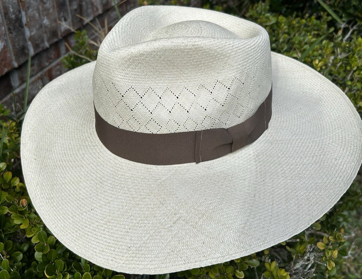 Tan – Panama Hat Band – Adjustable Size – Grosgrain W Bowtie
