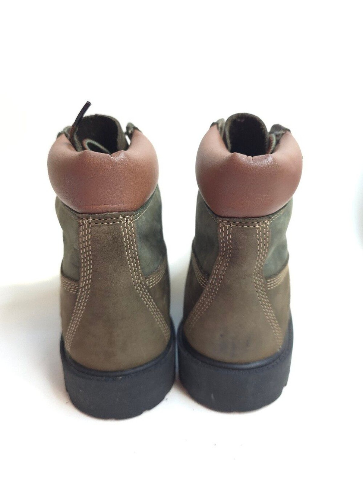 Timberland 6 Inch Premium Waterproof Boots Boys Brown Green Nubuck Size 6.5