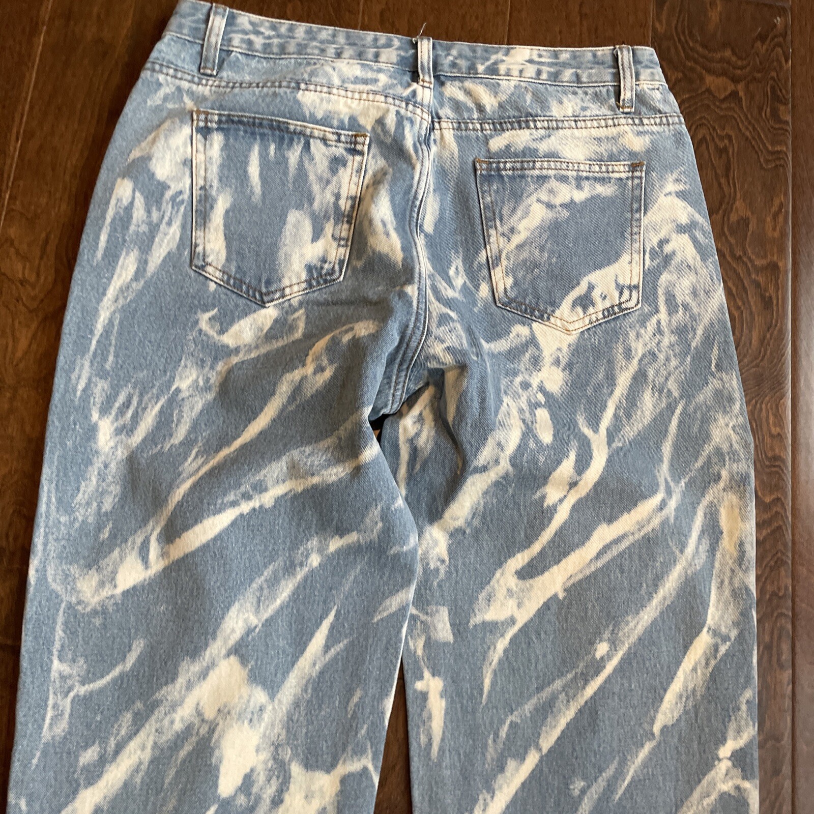 Lioness Jeans Size Large Blue Straight Leg High Rise 100% Cotton Designer CE2