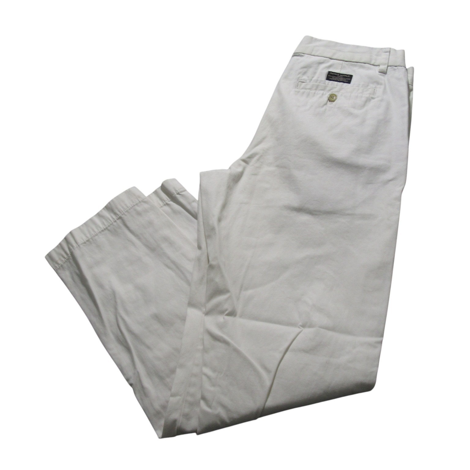 Banana Republic Mens Chino Pants Aiden 35 X 34 White 100% Cotton Flat