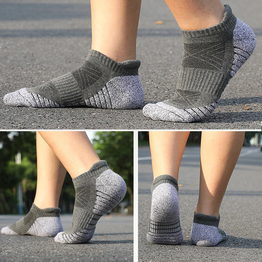 5 Pairs Plus Size Soft Towel Sole Men’s Running Socks Thick Wear-Resistant Outdo