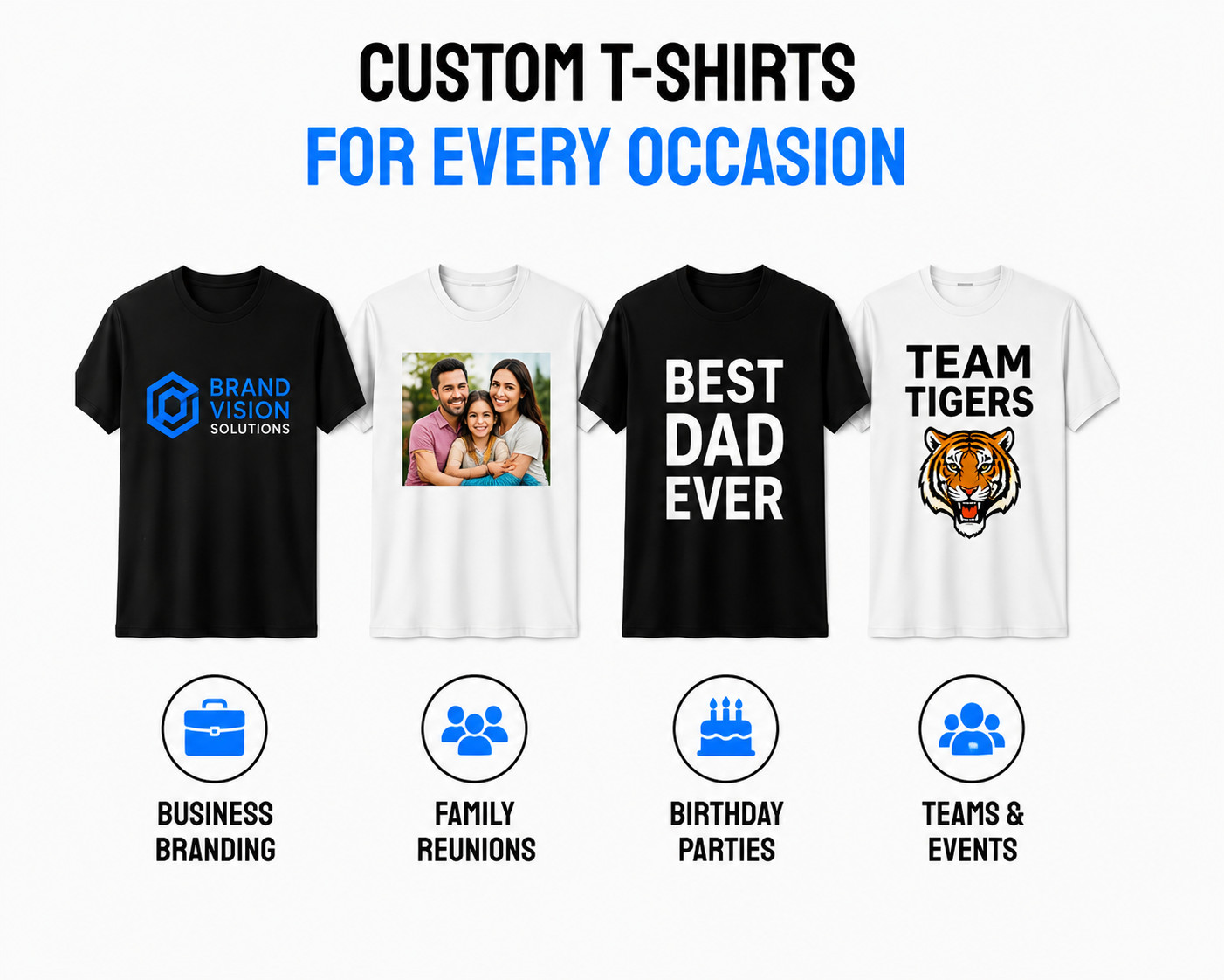 Custom Personalized T-Shirt Photo Text Logo DTF Print Cotton Tee Men Women