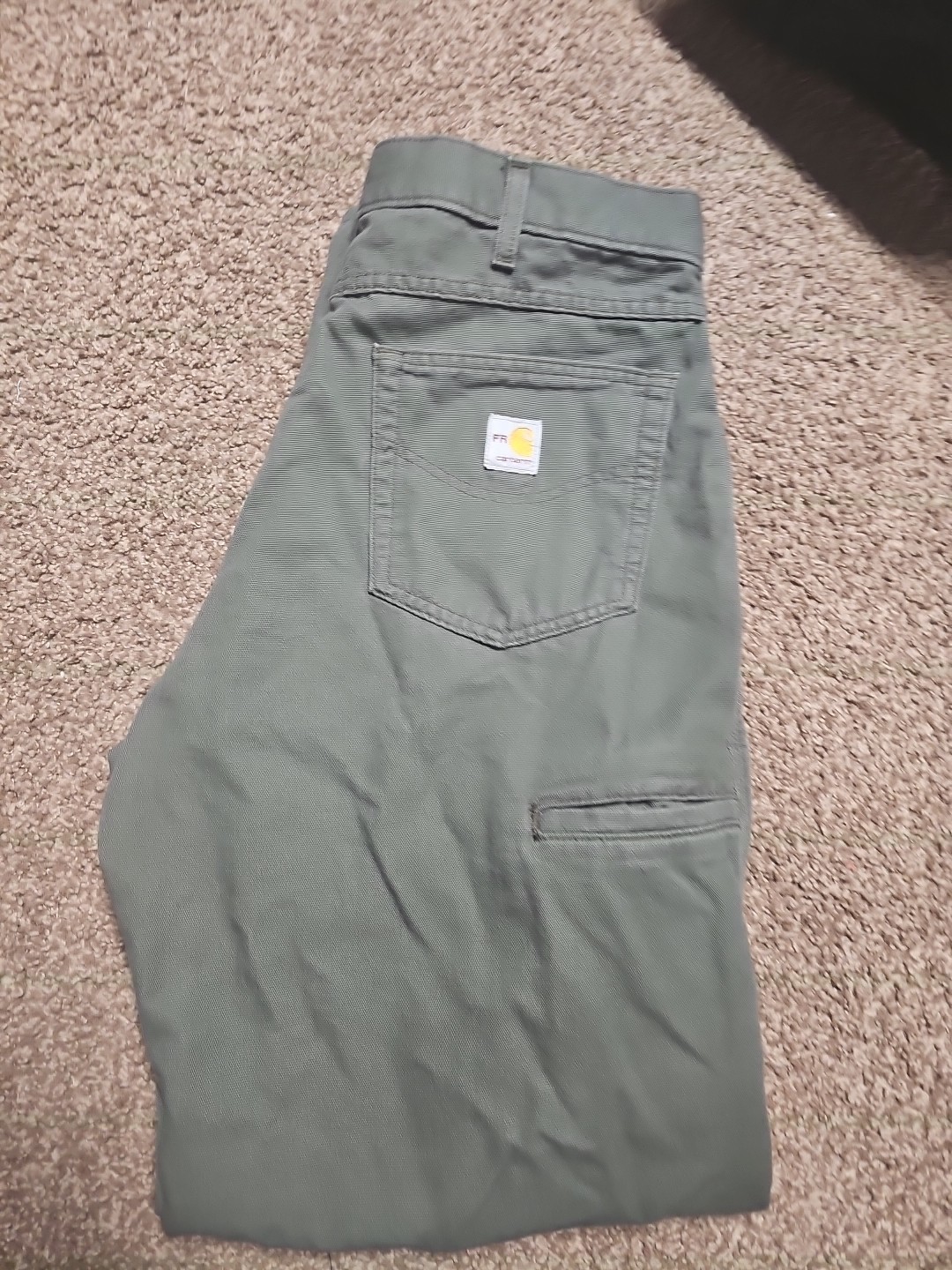 Carhartt FR Pants Men’s 34×32 Moss Green Midweight Canvas Flame Resistant Used