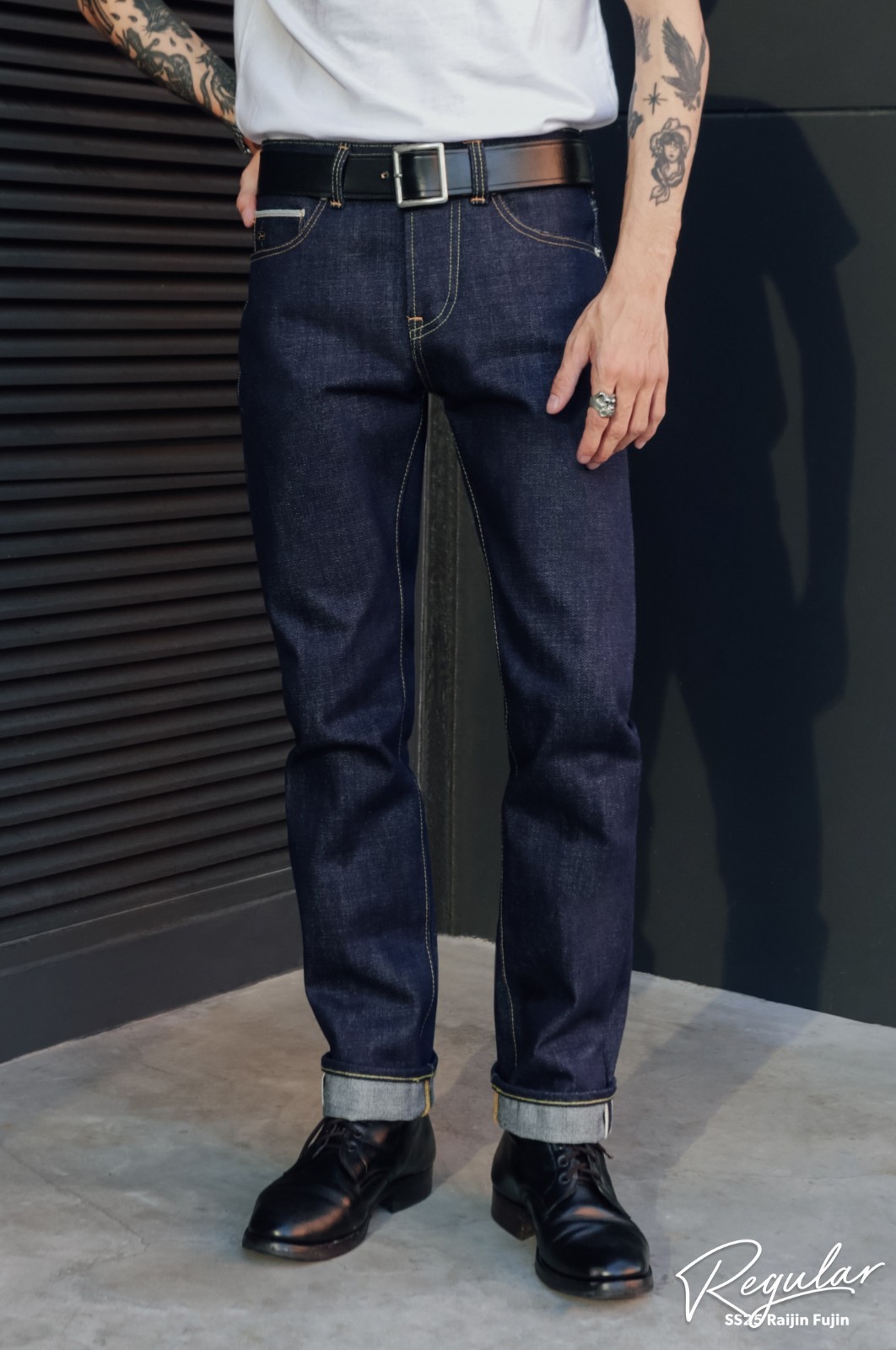 Simple&Raw Raijin Fujin 24oz Red Selvedge Denim Men’s Jeans Slim Straight Fit