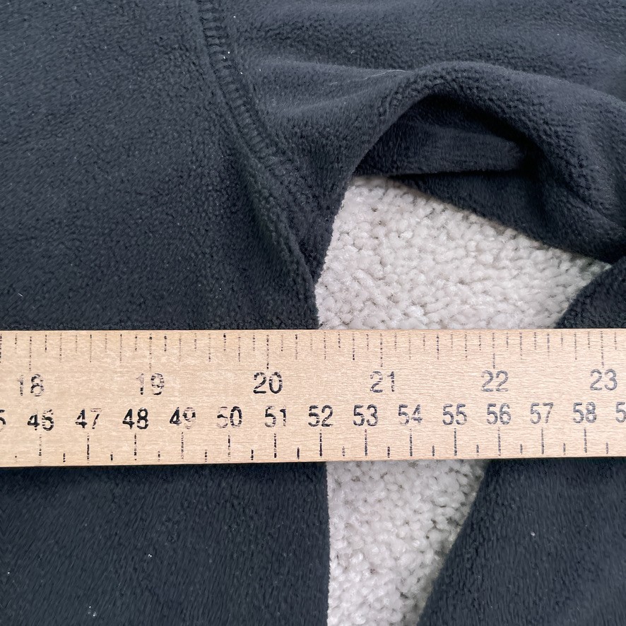 LL Bean Sweatshirt Mens Medium Tall Black Fleece Crewneck Pullover Zip Pocket