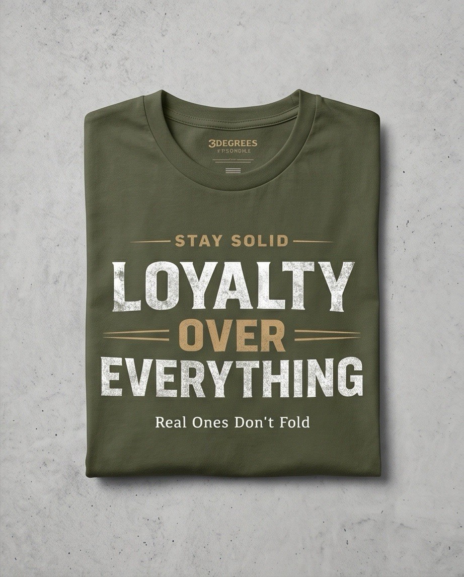 🔥 Man Motivational Graphic Tee Streetwear | Loyalty Over Everything T-shirt