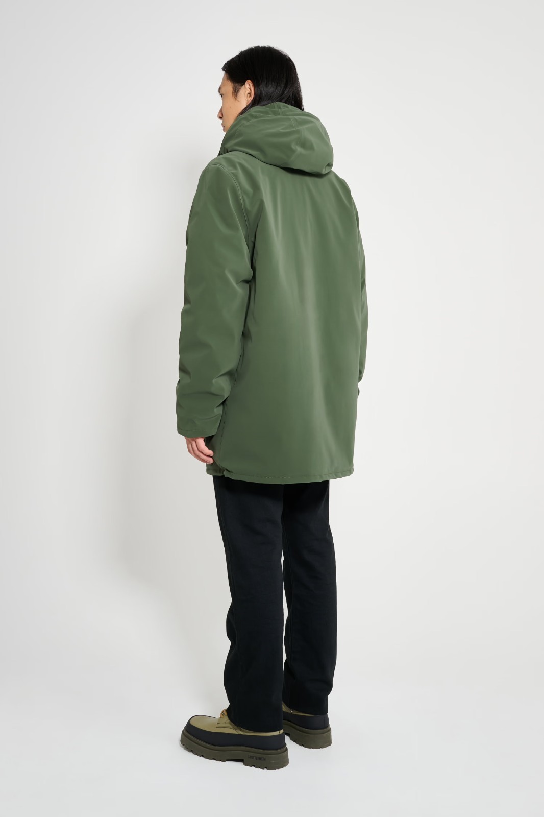 Stutterheim Stockholm Men’s Matte Winter Green Coat New With Tags