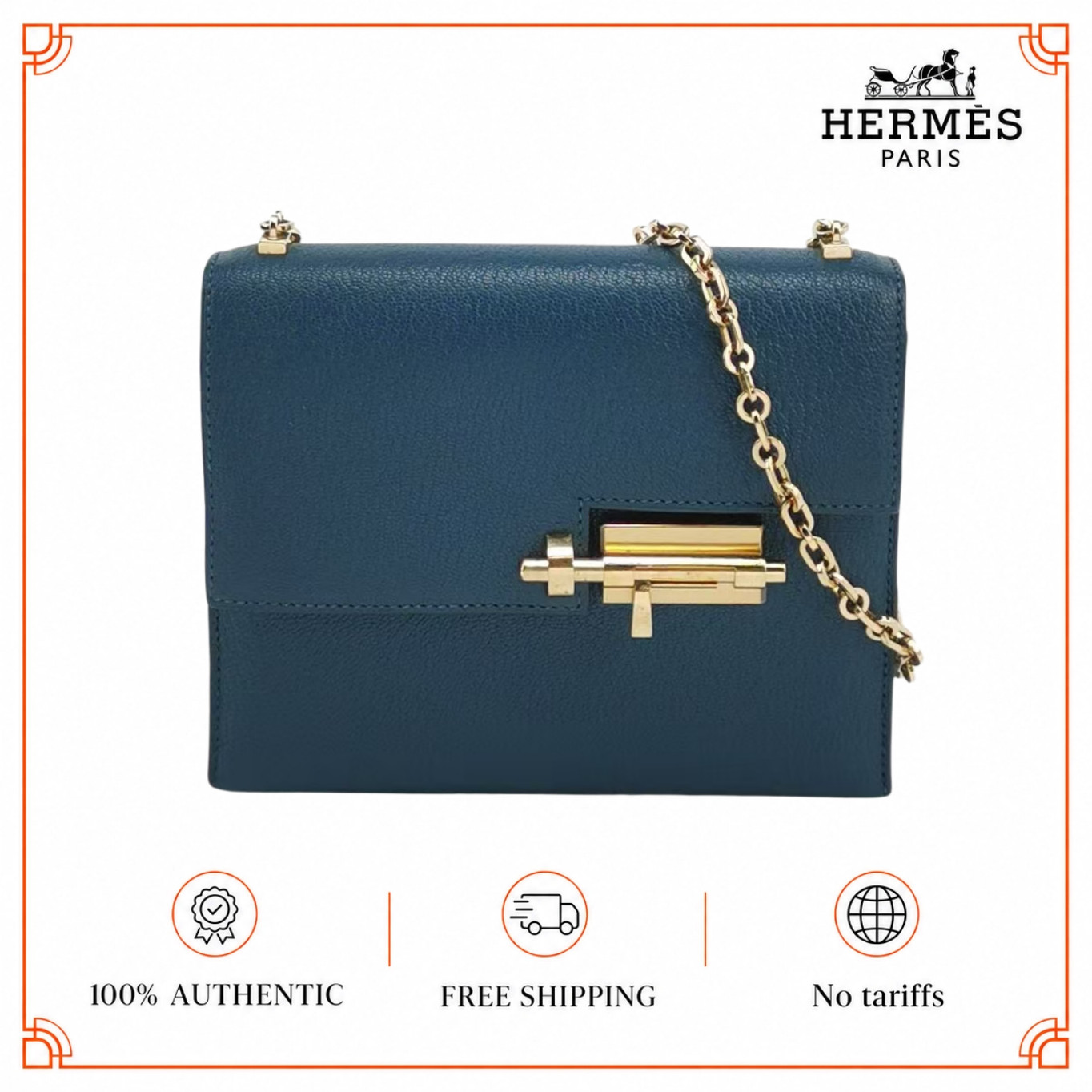 Hermes Verrou Mini 17 Chevre Mysore Vert Bosphore W0 Green GoldHardware GHW Auth