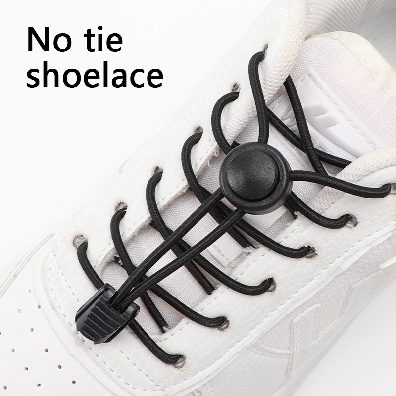 No Tie Elastic Shoelaces Lock Laces Shoe Strings Sports w/ Locking Toggle