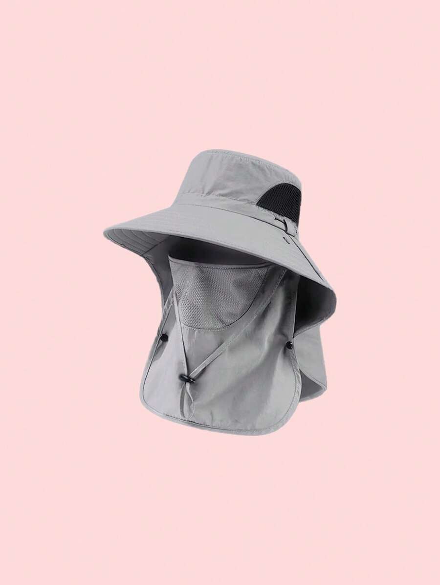 Wide Brim Fishing Hiking Sun Hat Neck Gaiter Bucket Cowboy Hat Outdoor Camo