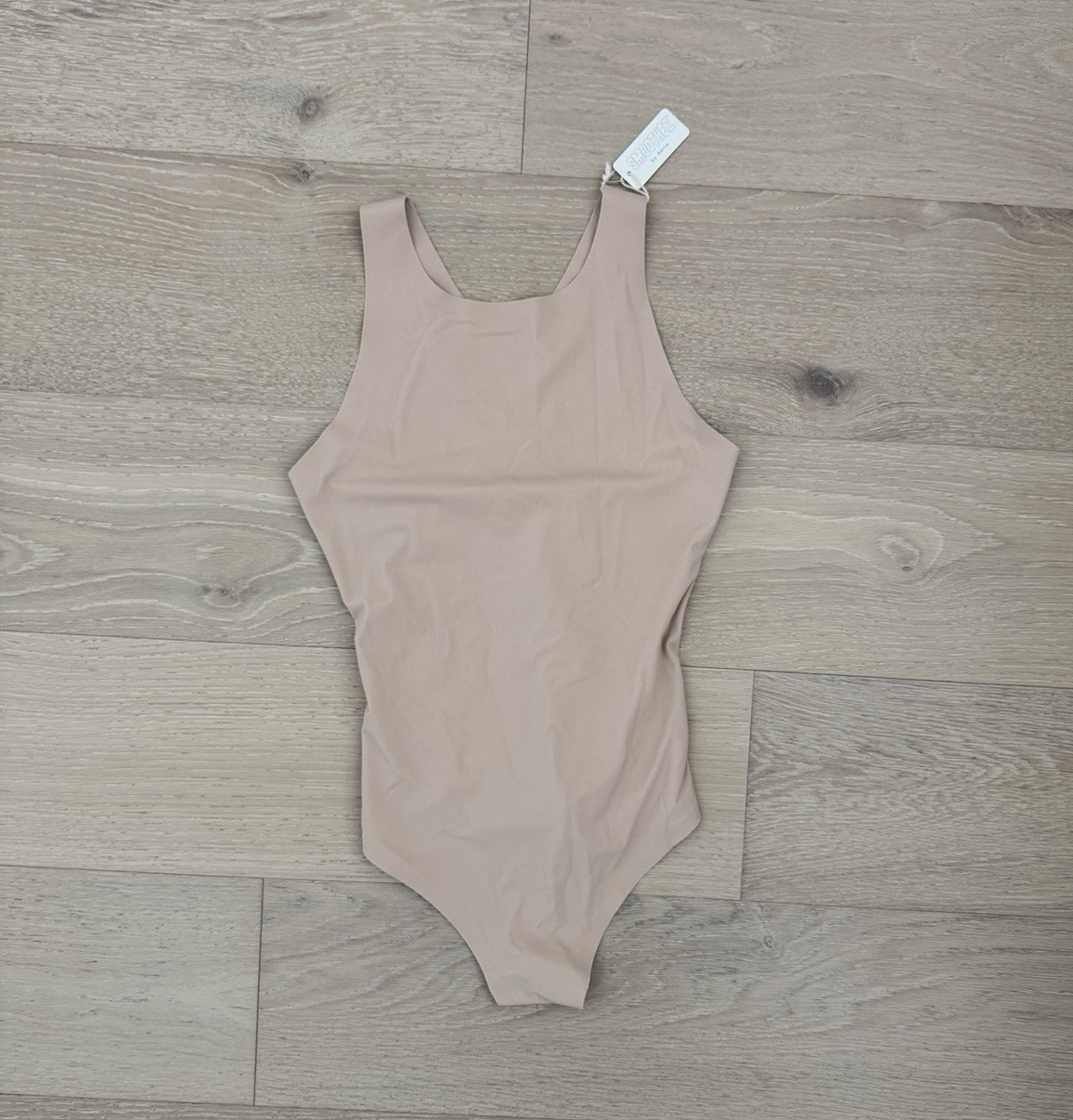 Aerie Women’s One Piece Bodysuit Beige Solid Size M Mild Compression Wireless