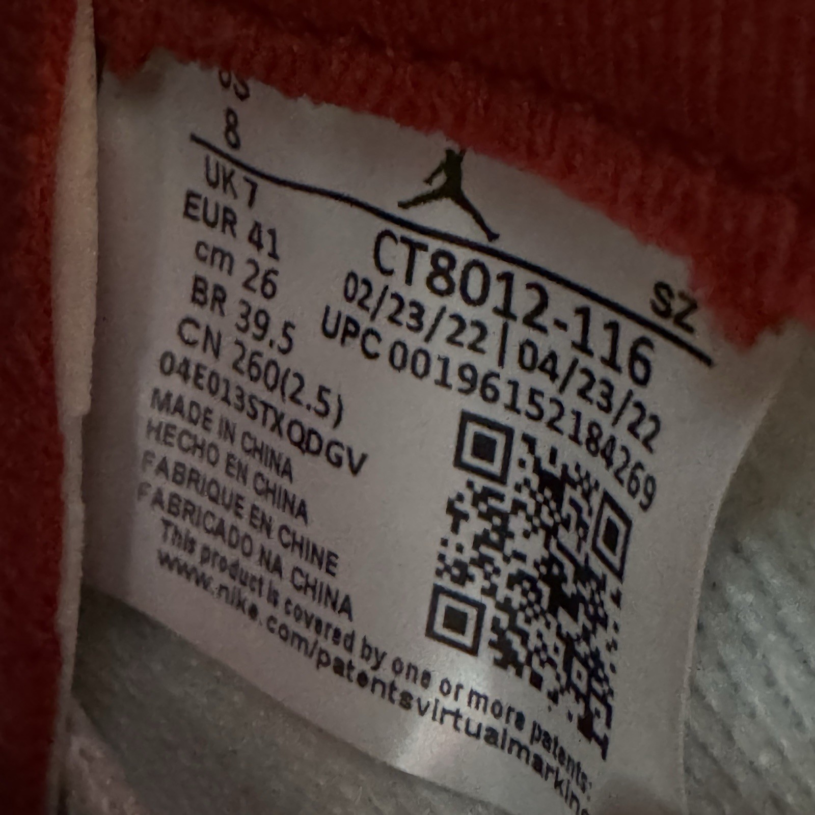 Jordan 11 Retro High Cherry 8 Pre-Owned CT8012-116 Red White W Box Lace Issue