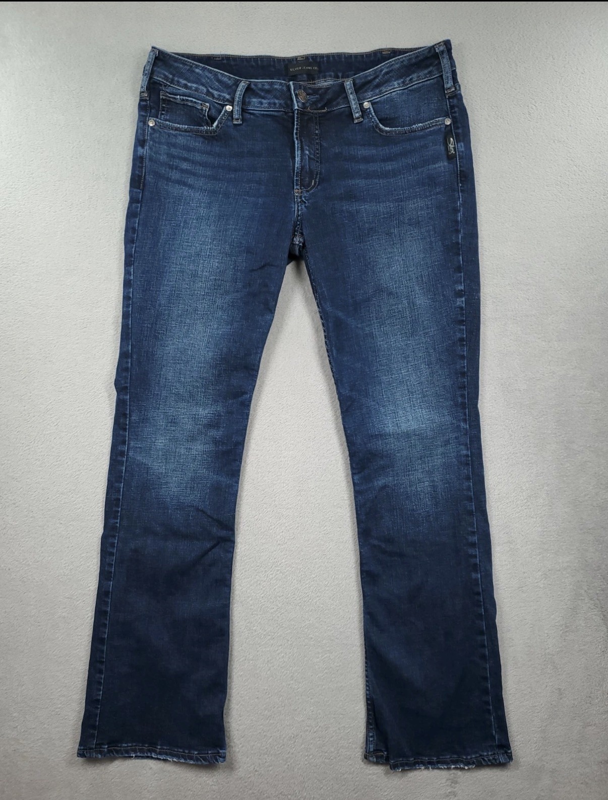 Silver Jeans Womens 32 Blue Suki Slim Bootcut Mid Rise Stretch Dark Wash Denim