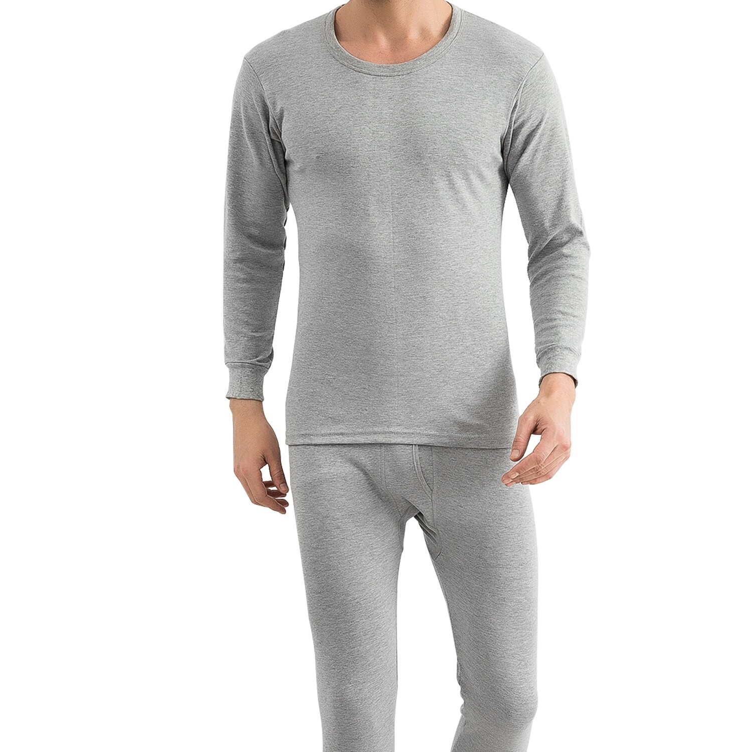 Men Thermal Underwear Set Cotton Long Johns Pants Sleeve Top Bottom Sports Suits