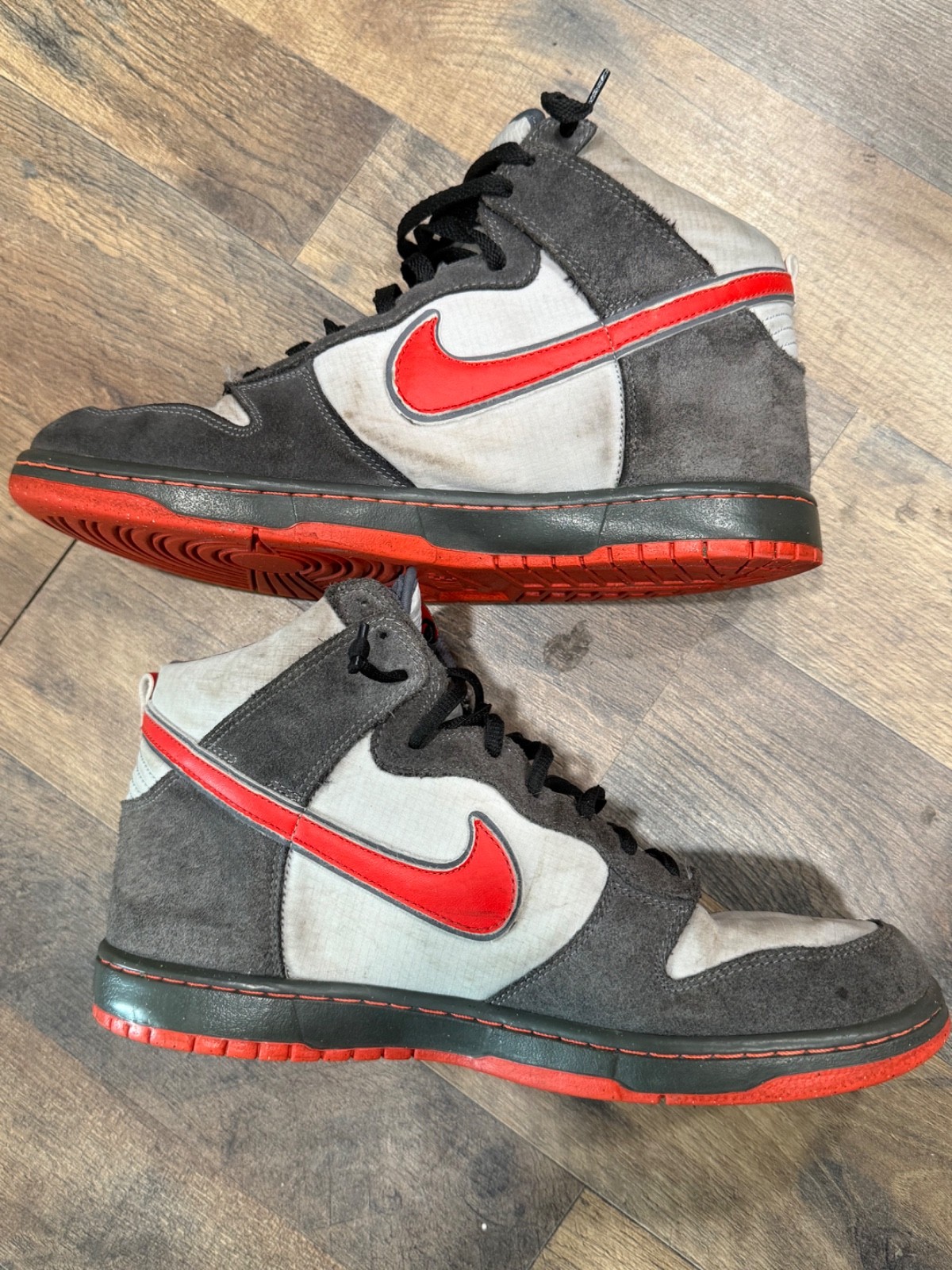 RARE Nike DUNK HIGH 6.0 PREM “DARK GREY / MAX ORANGE” MENS SZ 10.5 506266-001