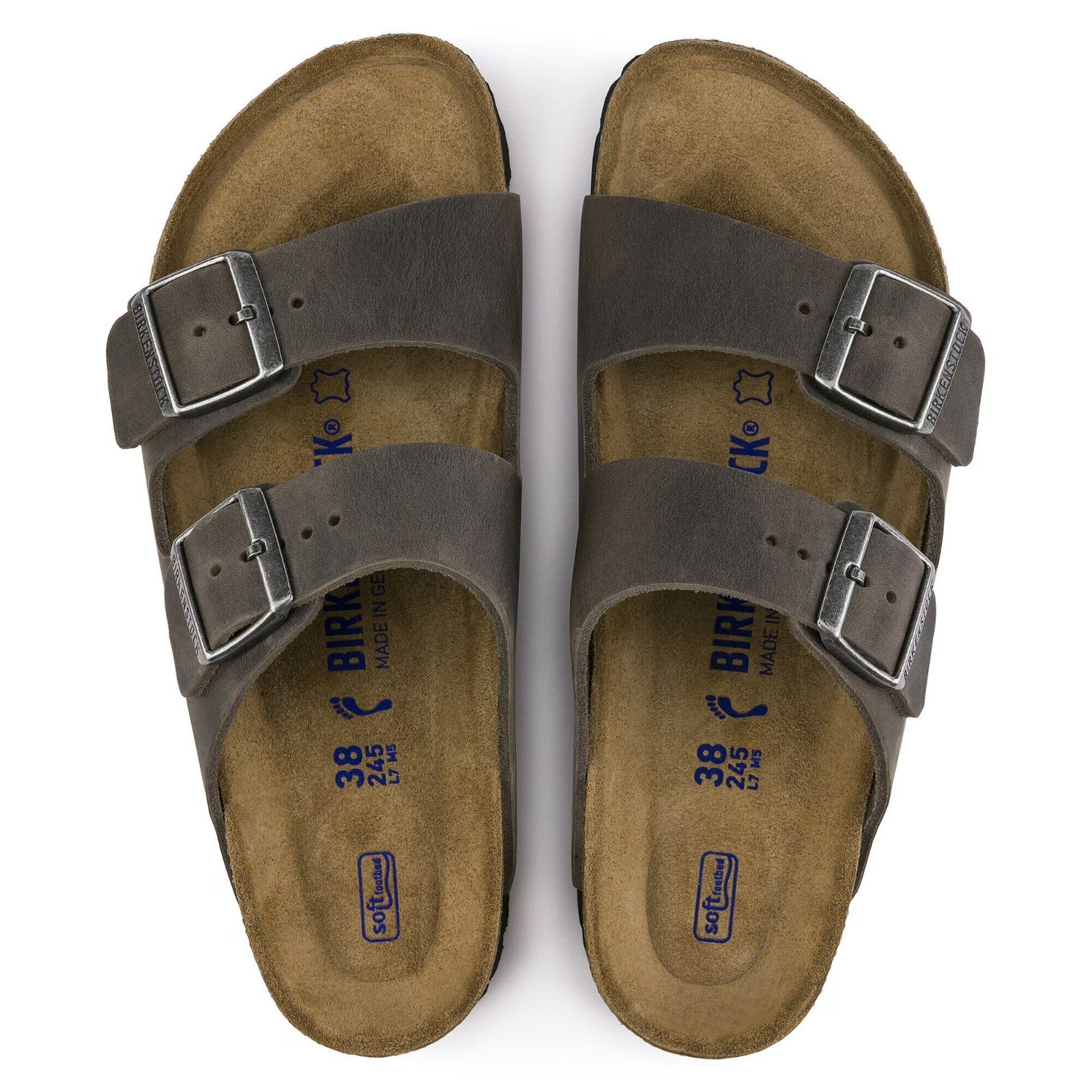 Birkenstock Arizona Soft Footbed Oiled Leather Sandals – Iron