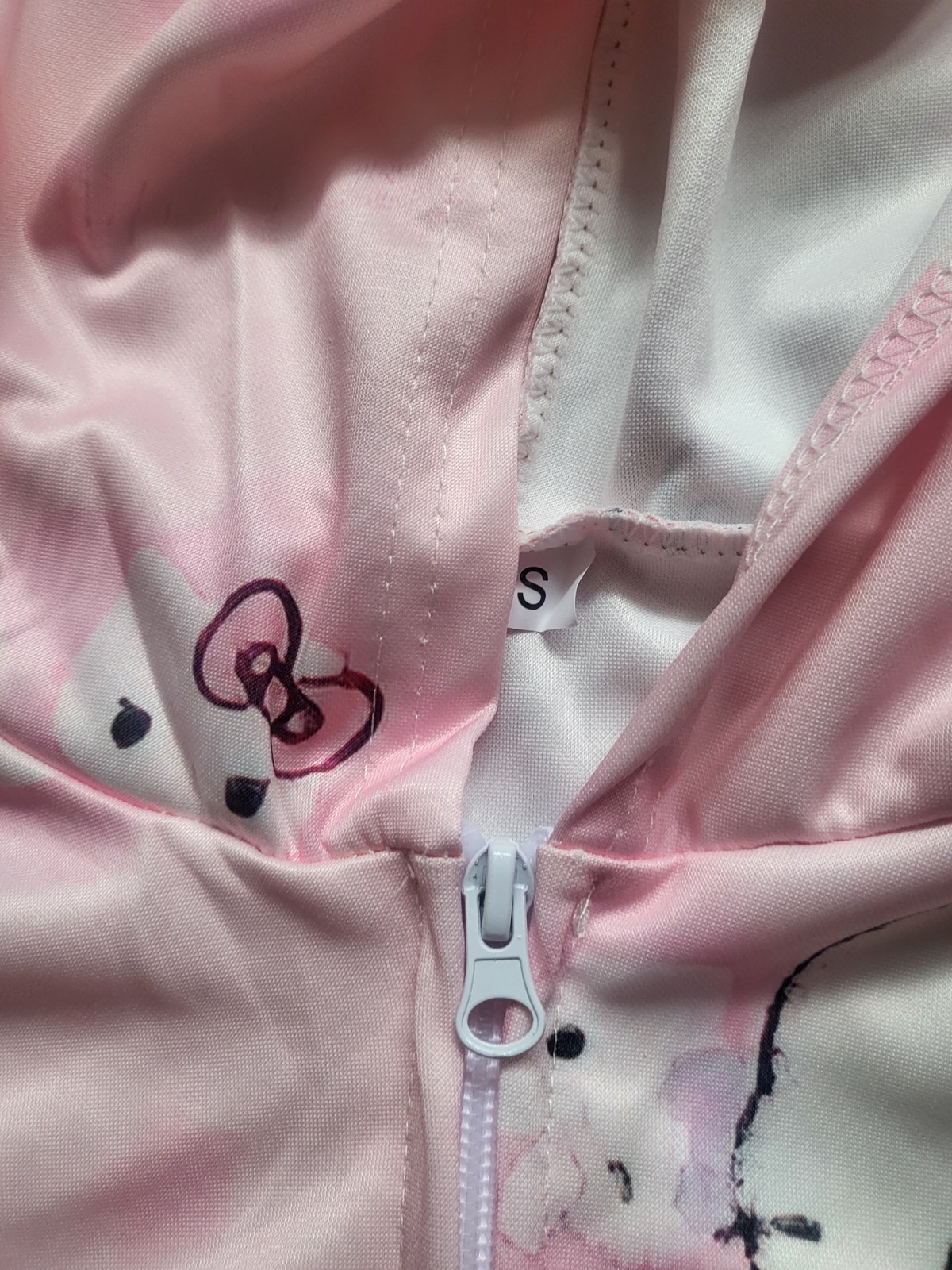 Pink Hello Kitty Zip Up Hoodie Size S Womens Sanrio Gyaru Kawaii Harajuku Y2k