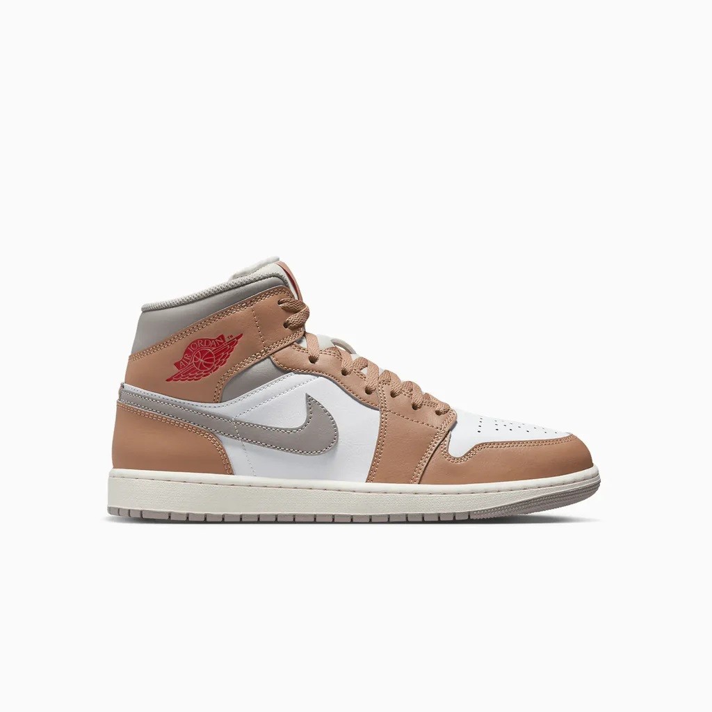 Men’s Jordan 1 Mid Hemp/Fire Red-White (DQ8426 200)
