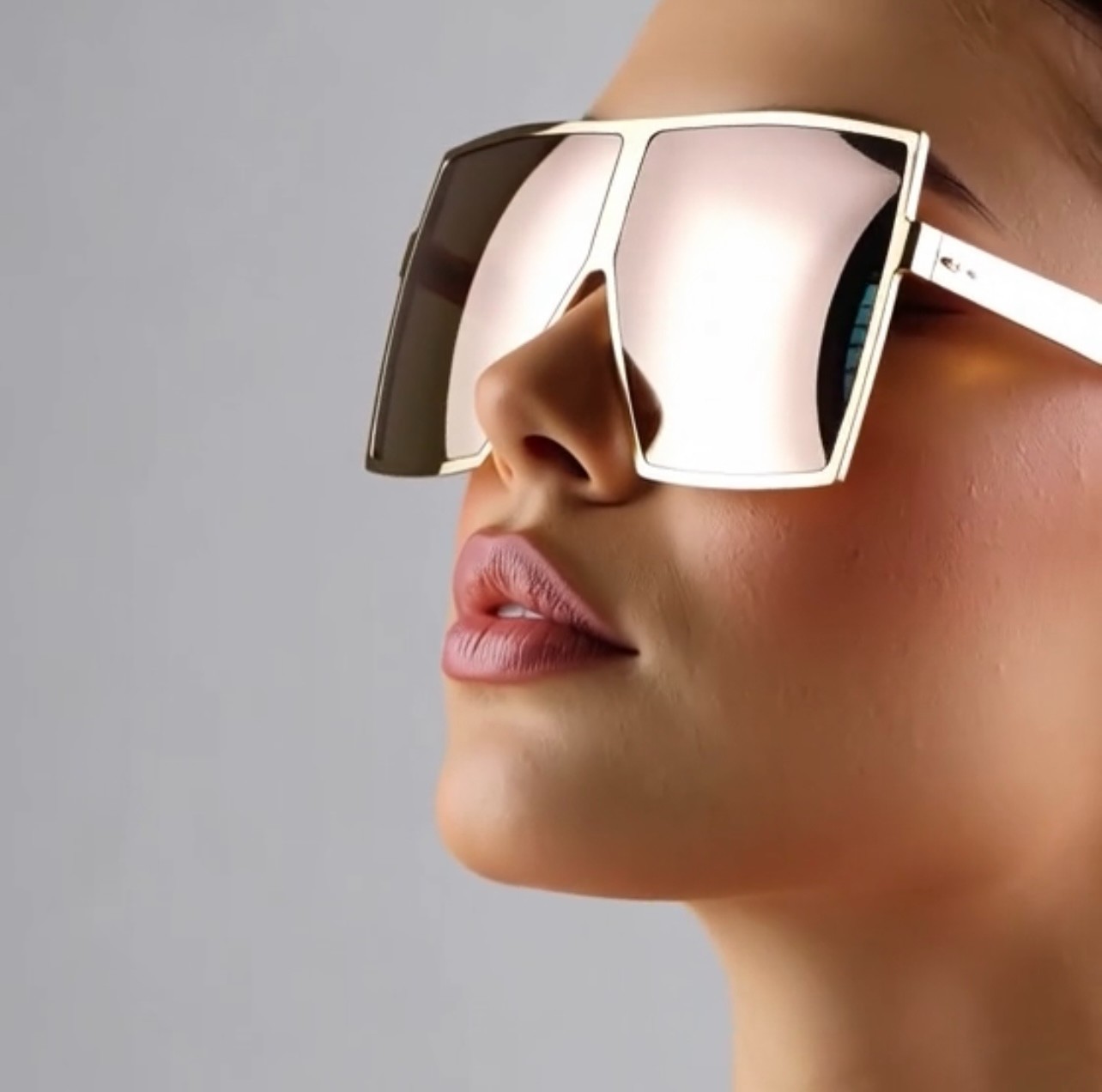 Sunglasses Flat Top Huge Big Oversized XXL Square Women “Lauren” Mirror SHADES