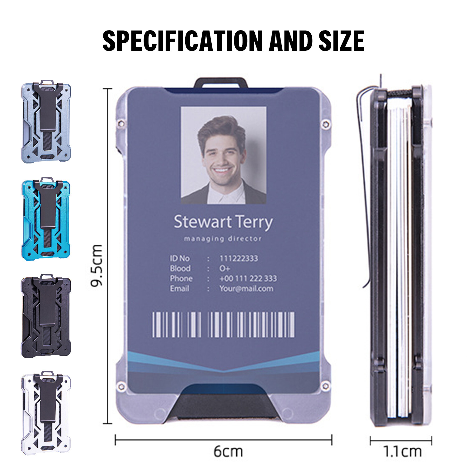 Men’s Aluminum RFID Blocking Money Clip Slim Credit ID Card Holder Metal Wallet