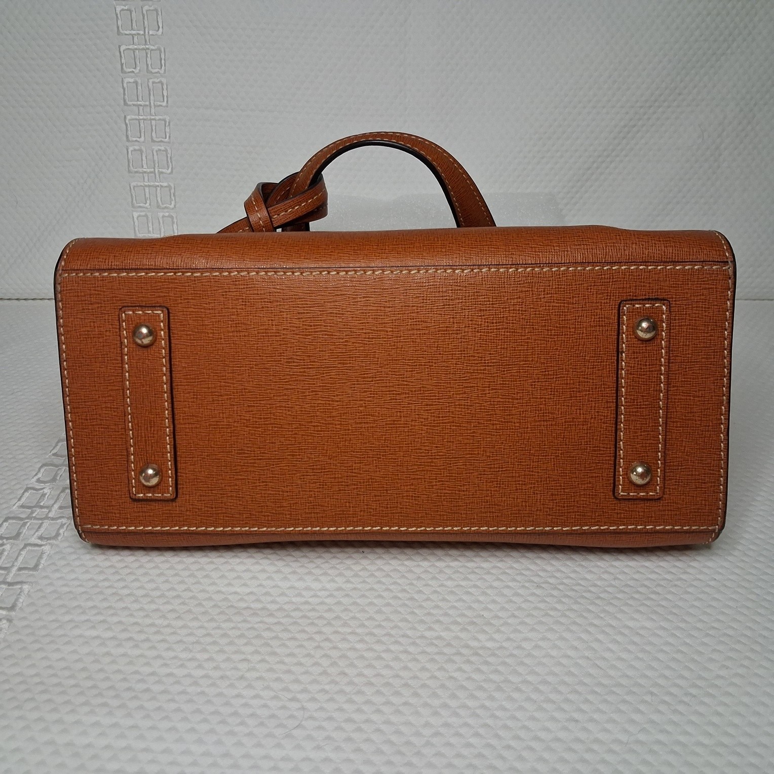 Dooney & Bourke Wexford Small Satchel Natural Tan Leather Crossbody Bag Handbag