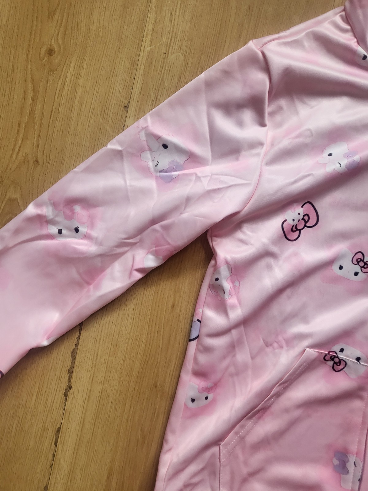 Pink Hello Kitty Zip Up Hoodie Size S Womens Sanrio Gyaru Kawaii Harajuku Y2k