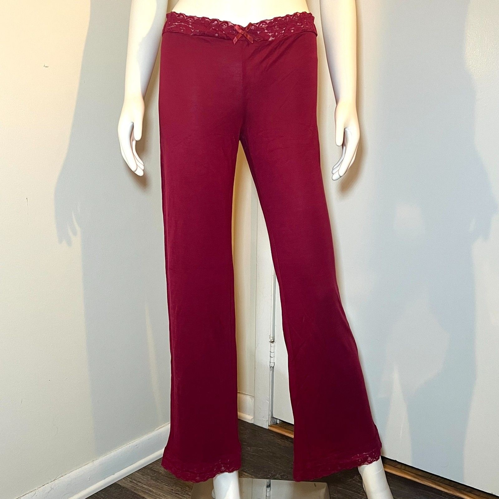 Gilligan & O’Malley Low Rise Wide Leg Flared Lace Pants S Grunge Whimsigoth Y2K