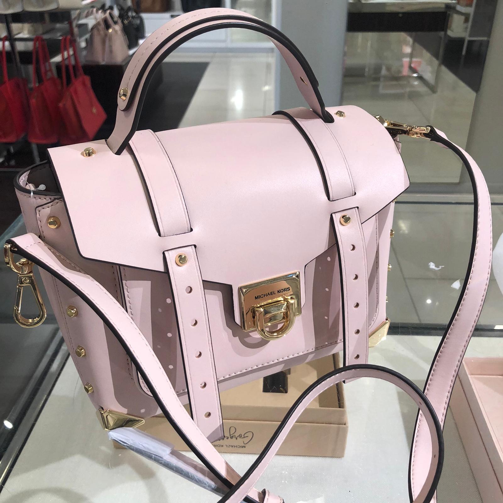 Michael Kors Manhattan Medium Leather or PVC Satchel Crossbody Handbag Purse Bag