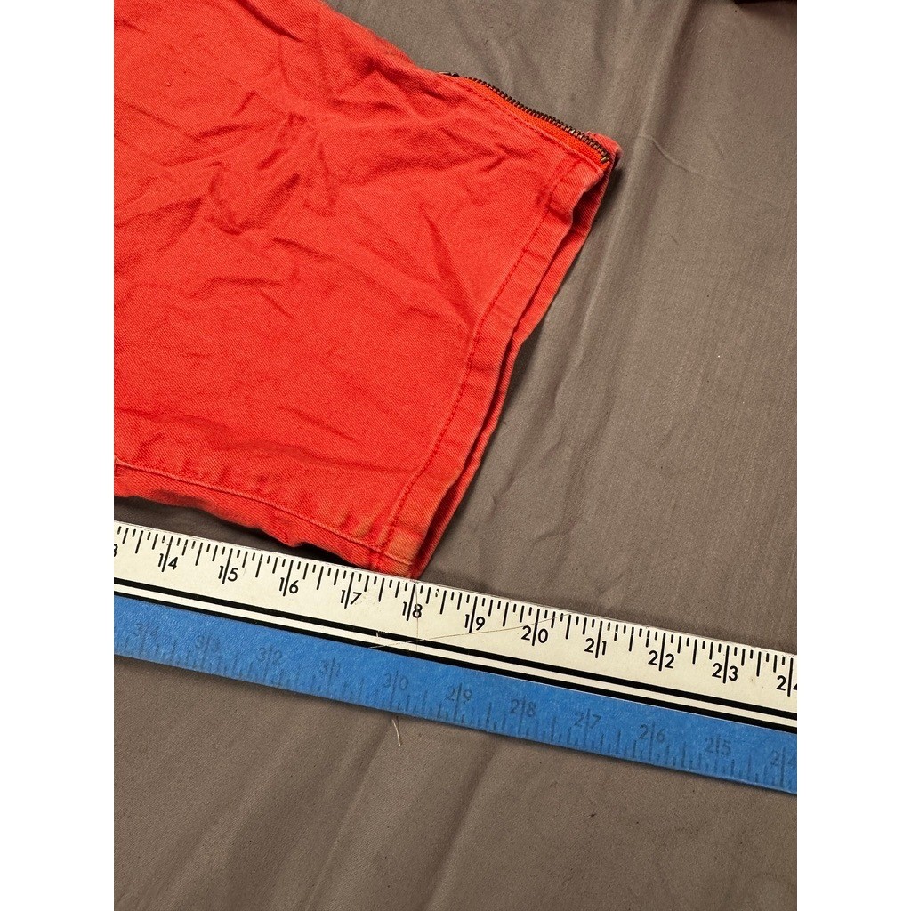 Catherines 26W Coral Orange Capri Pants Stretch Cotton Crop Side Zip Plus Size