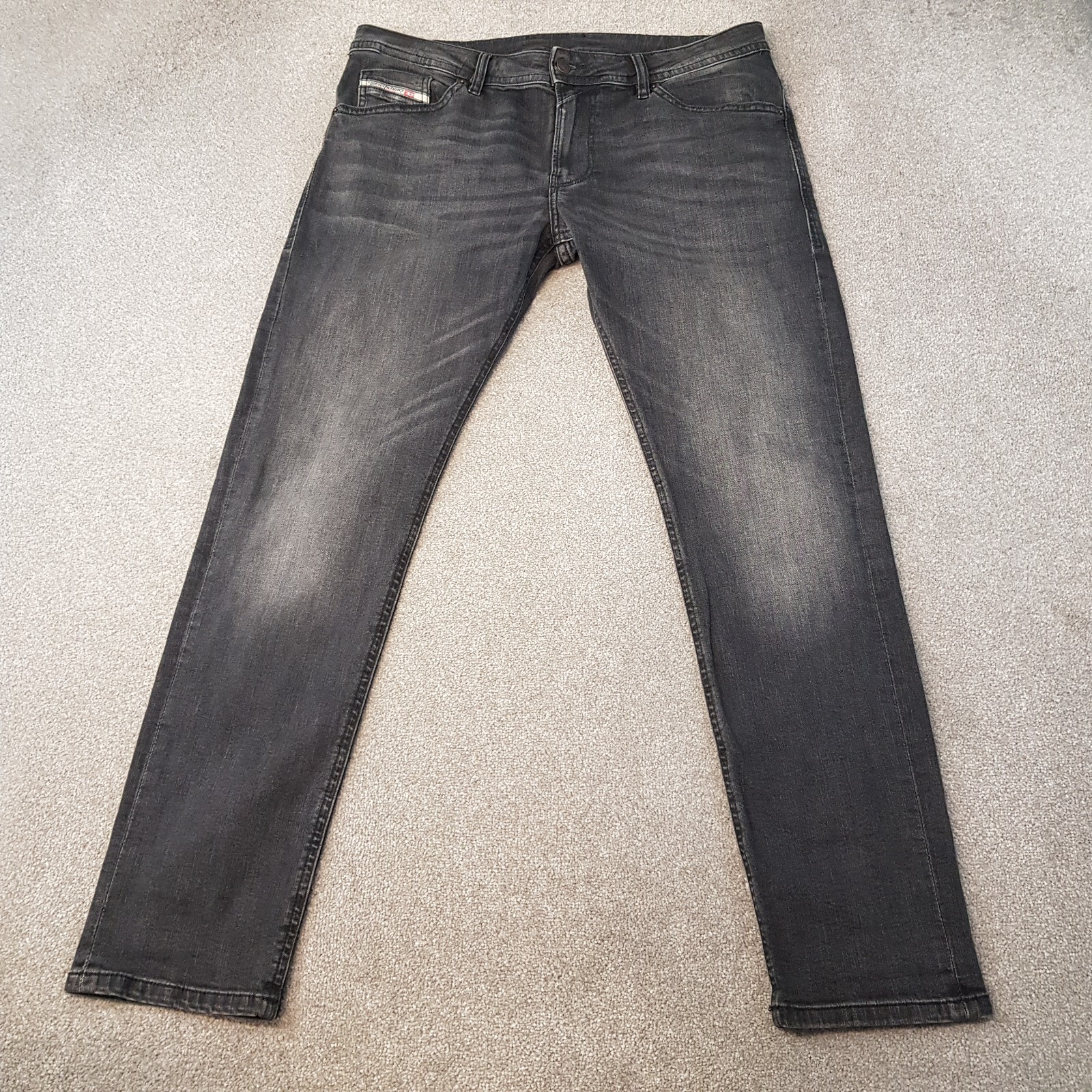 Diesel Mens Jeans 34×32 Black Thommer-R RB063 Slim Skinny Stretch Denim W34 L32