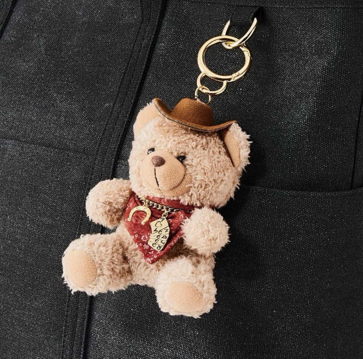Target Universal Thread Cowboy Teddy Bear Bag Charm Keychain Accessory Popular