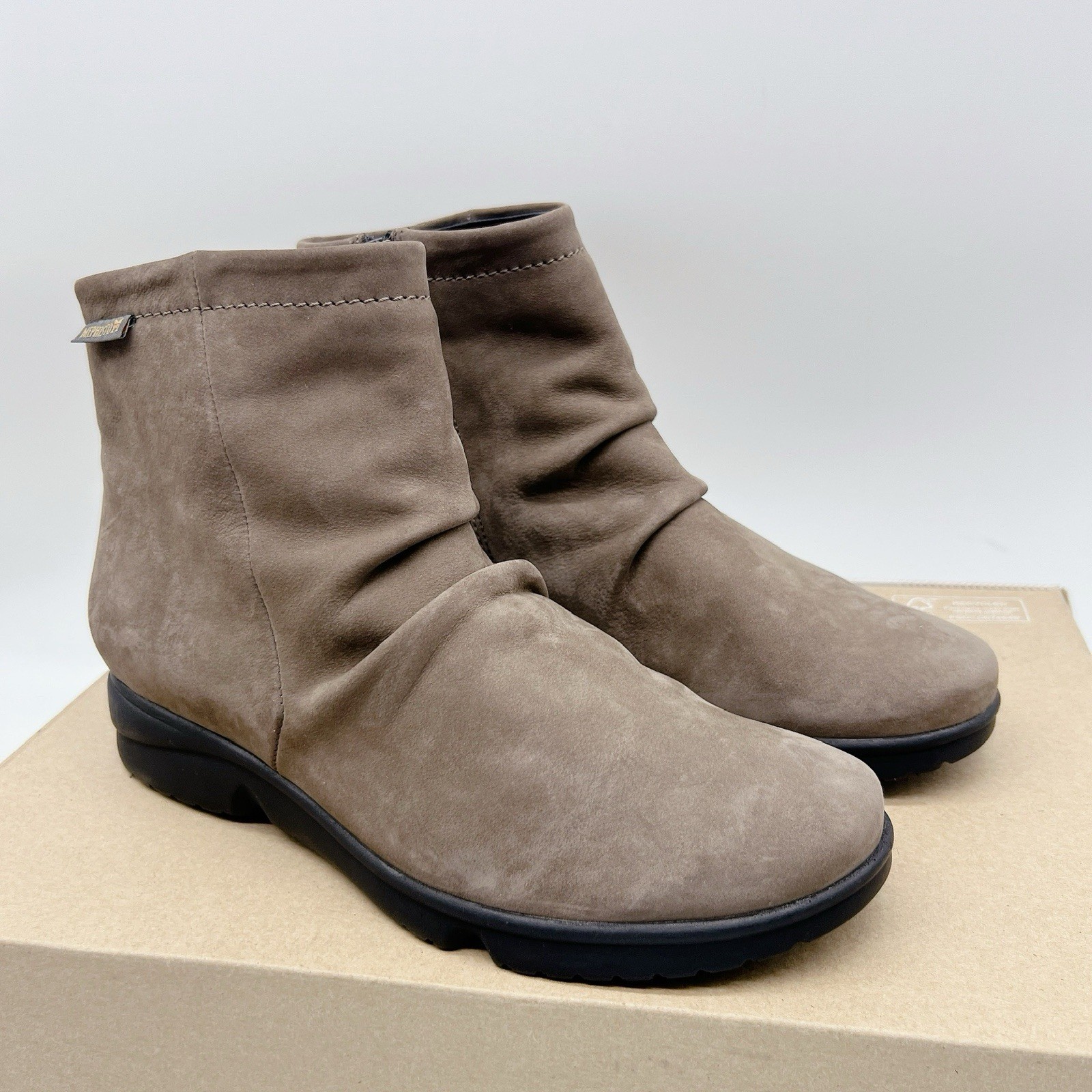 Mephisto Rezia Walnut Nubuck Ankle Boots Wedge Womens US 6 EU 37 1/3