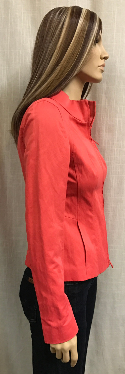 Lafayette 148 New York Silas Chic Watermelon Fitted Zip Jacket Sz 0 Career $498