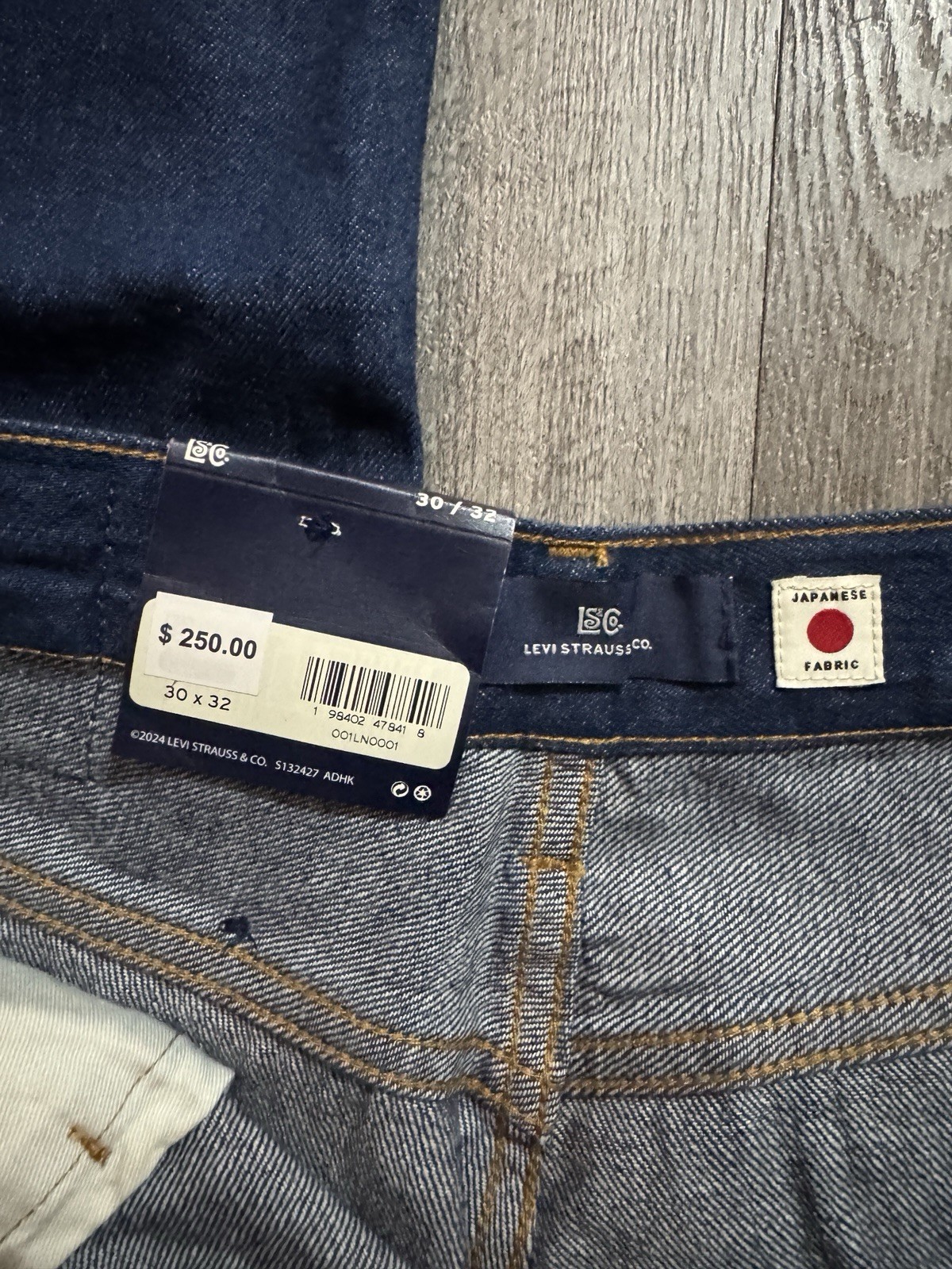 Levi’s Blue Tab Marker Loose Jeans Selvedge Japanese Denim Dark Wash 30×32
