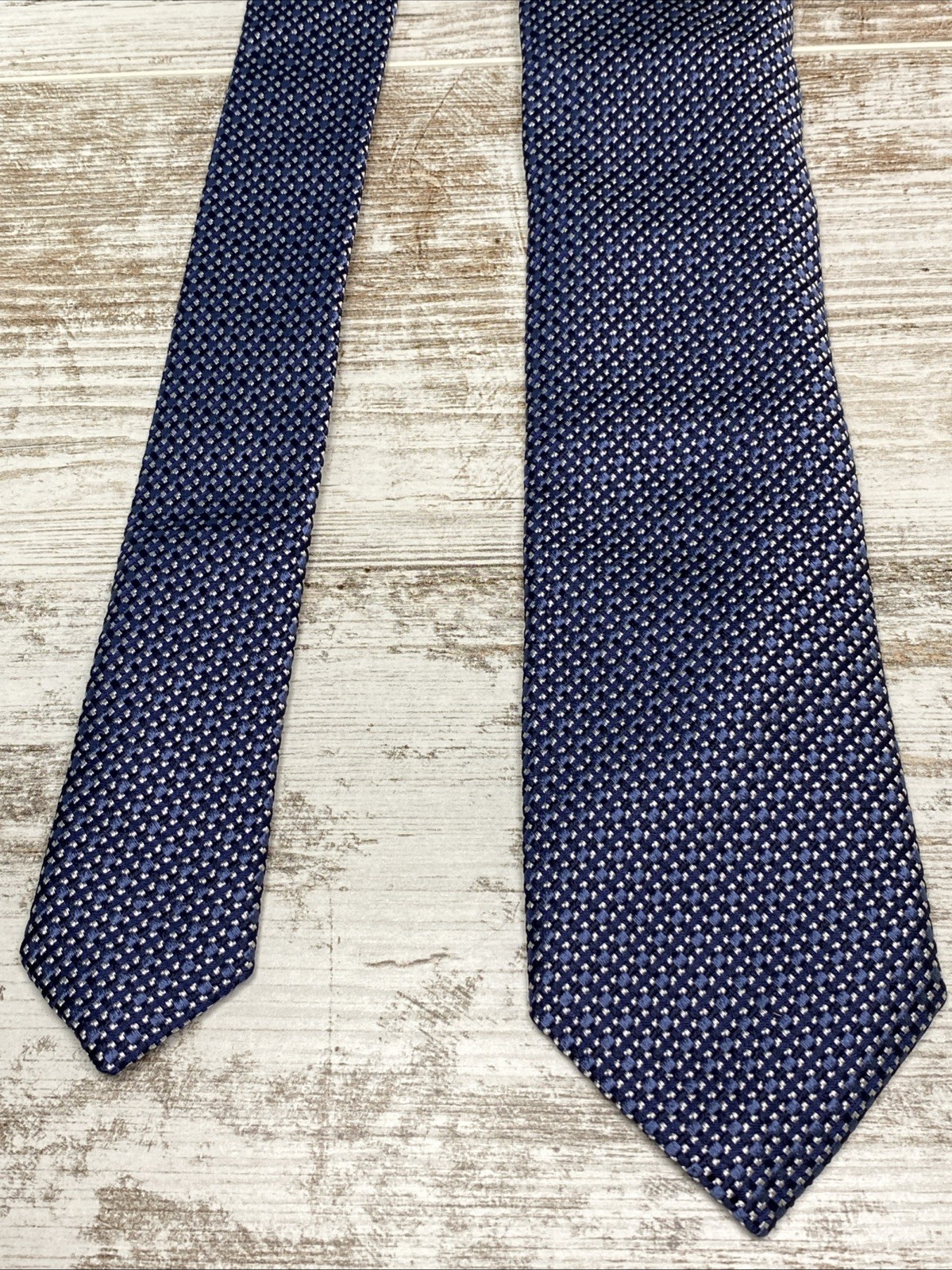 Joseph Abboud Silk Tie Blue Geometric Pattern Made In Italy Slim 2.75” NWT