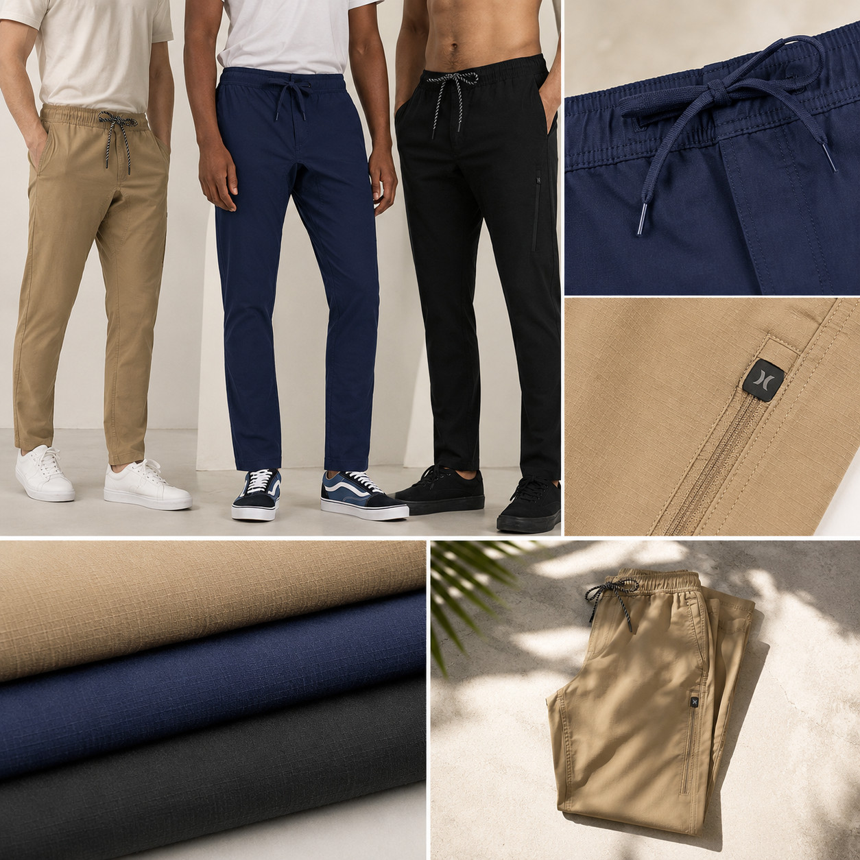 Hurley Ripstop Pants Mens XXL Stretch Drawstring Slim Fit Casual Outdoor
