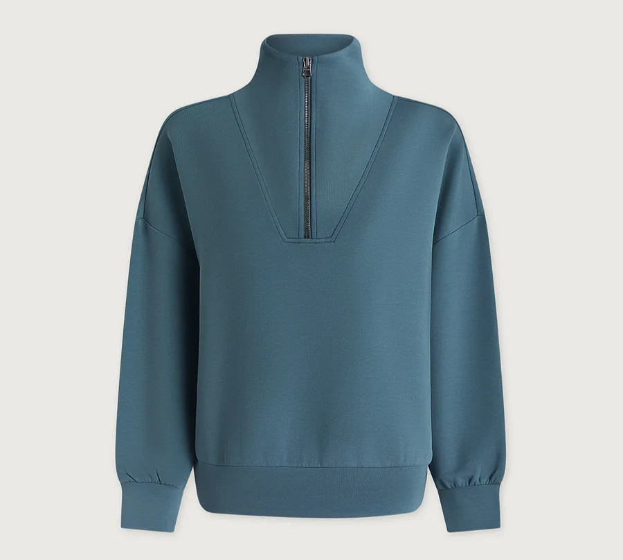 🧡NWT*Varley Hawley Half-Zip Sweater Pullover Women’s Size XXS Mallard Blue $148