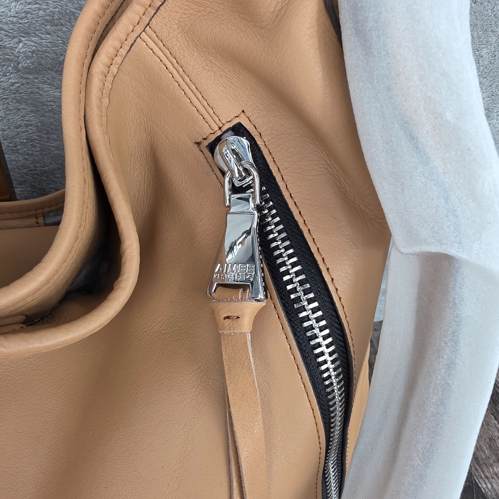Aimee Kestenberg Zip Me Up Convertible Hobo Bag Brown Vachetta Leather Boho New