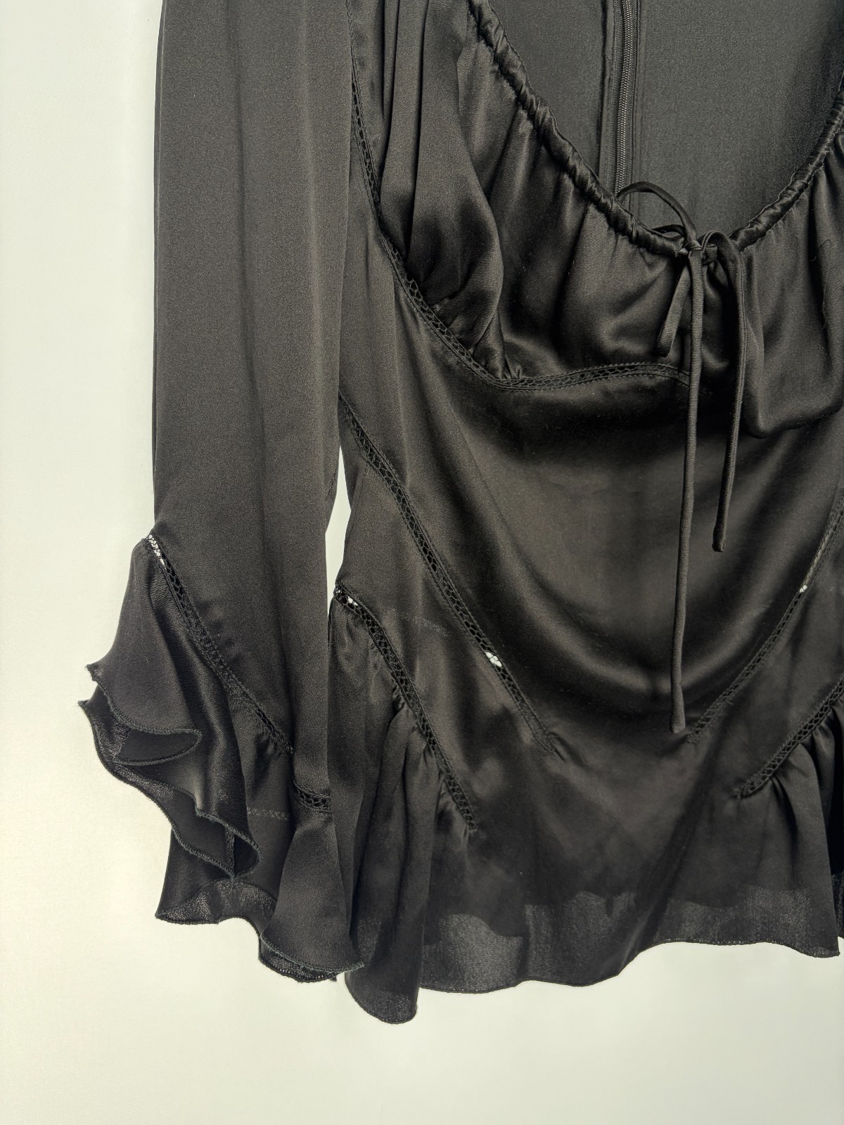 Alexander McQueen 2002 Silk Blouse ‘Supercalifragilistic’ Black, 38