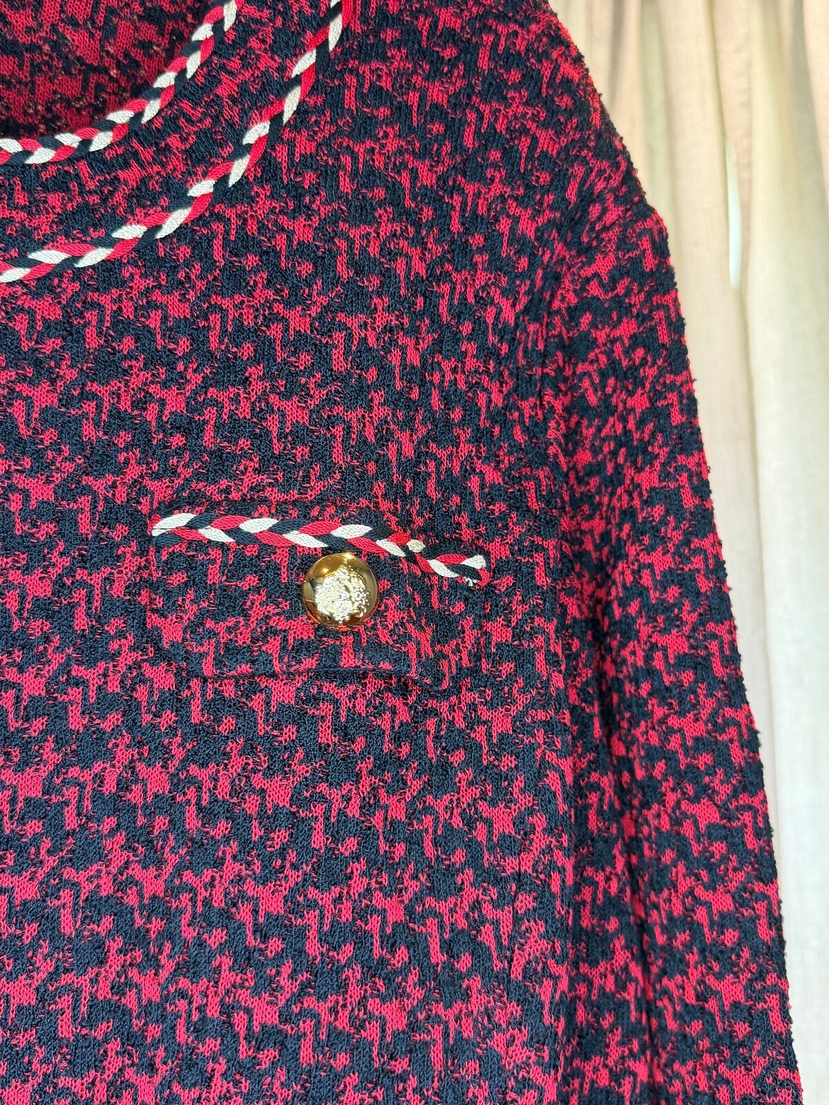 Ming Wang NWOT Red Black Tweed Knit Jacket Blazer 3X