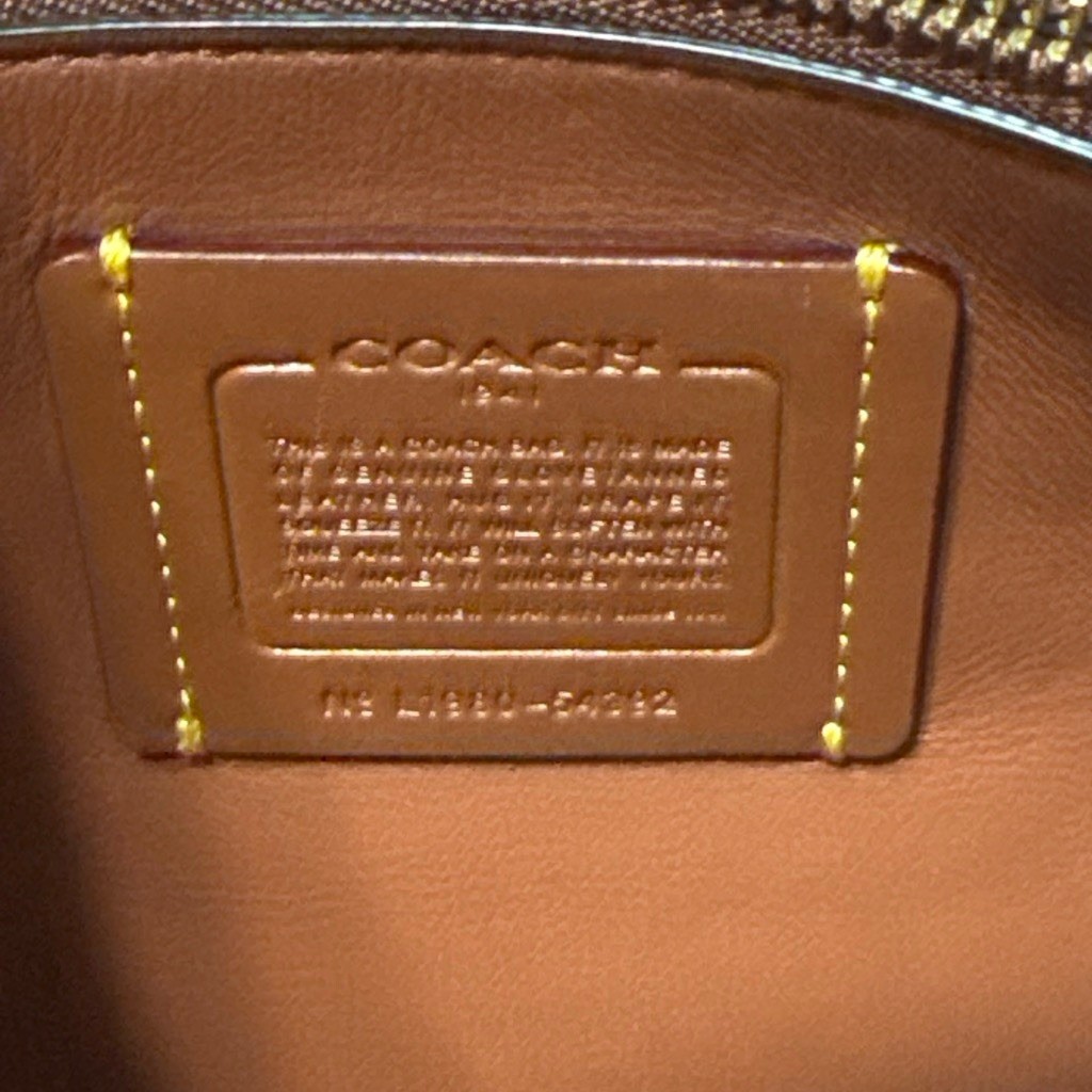 Coach Colorblock Crossbody Bag White Brown Black Gold Hardware Buckle Strap