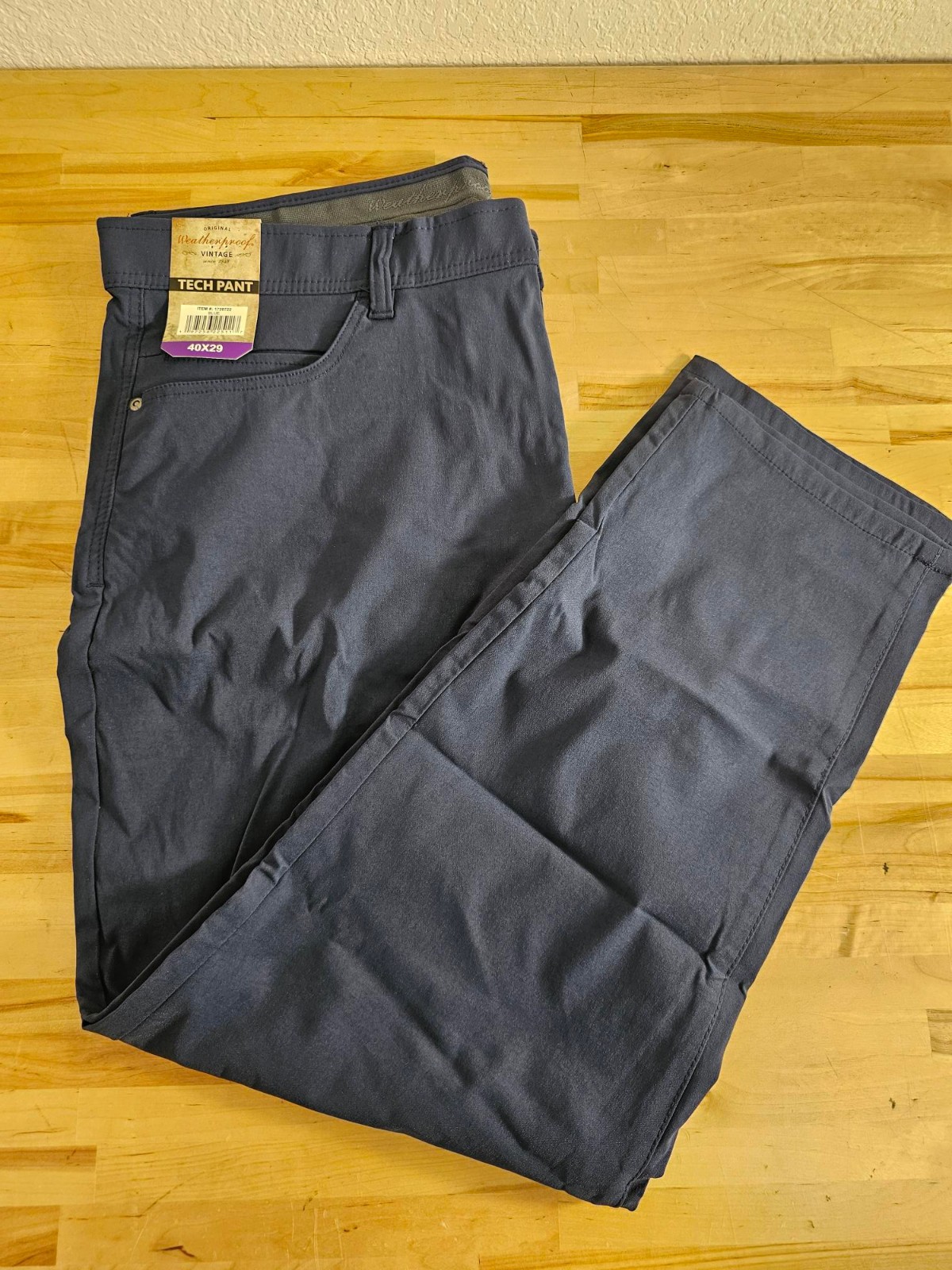 40×29 – BLUE – Weatherproof Vintage Men’s Chino Tech Pants Straight Fit