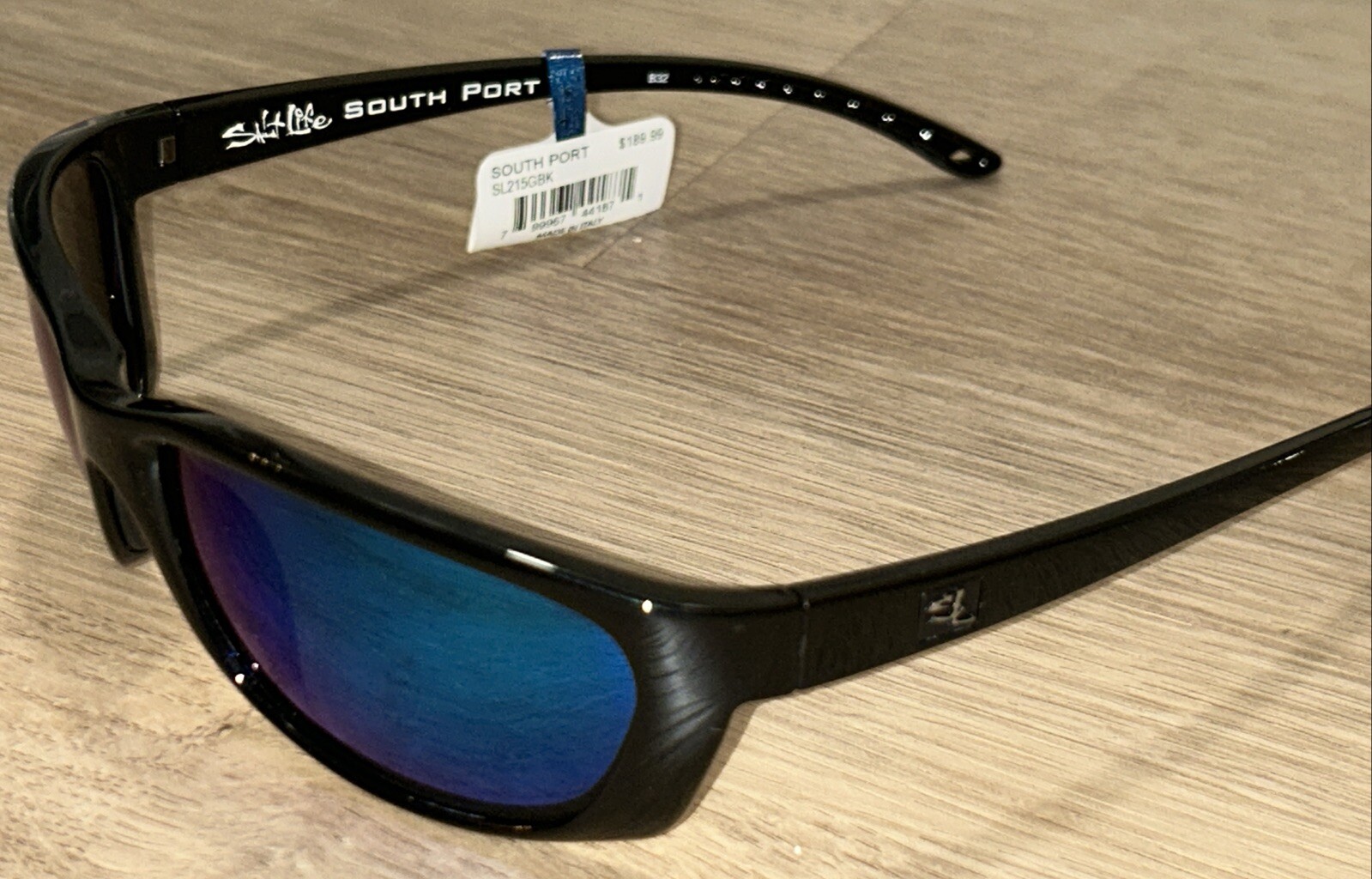 Salt Life South Port Gloss Black Saltlife Smoke Blue Lens Salty $189 New