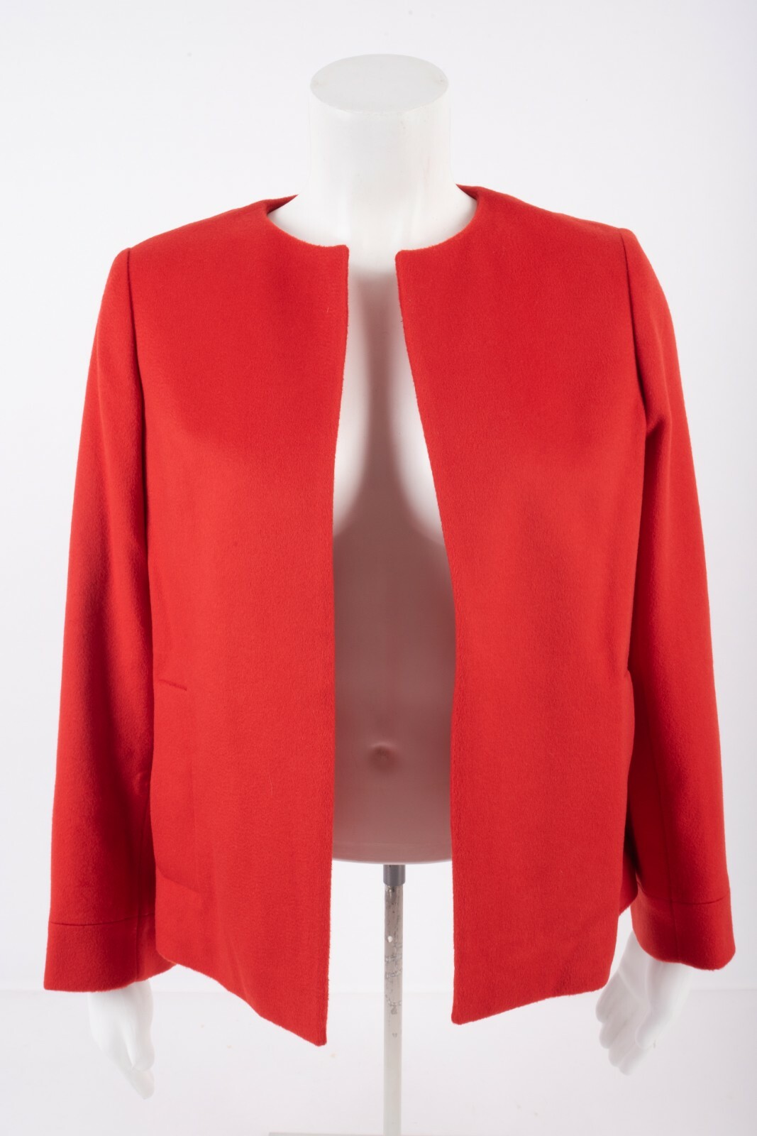 Massimo Dutti Womens Wool Blazer EU 36 US 4 Red Short Open Front 6414/581 NWT