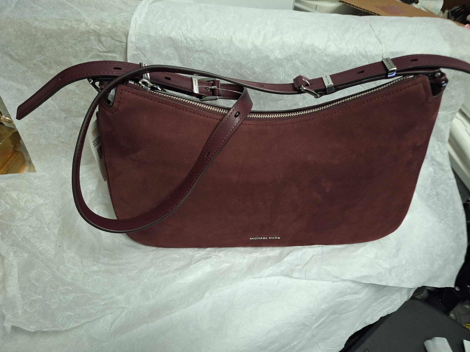 Michael Kors Nolita Medium Shoulder Bag Oxblood Leather