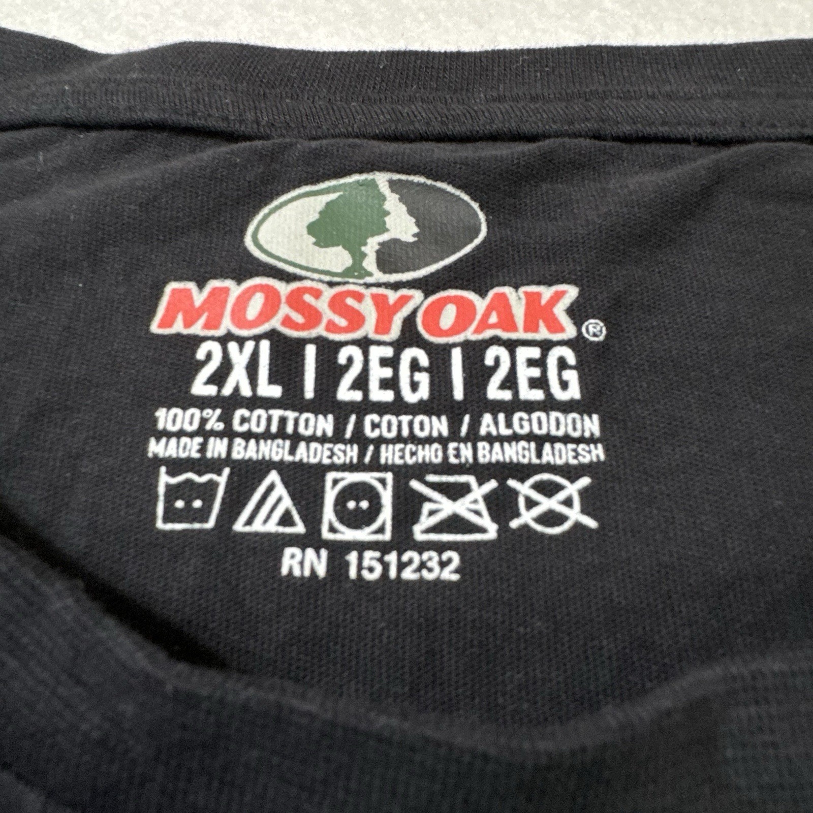 Mossy Oak Men XXL Black Short Sleeve Shirt Deer Skull Buck Graphic Hunting Tee