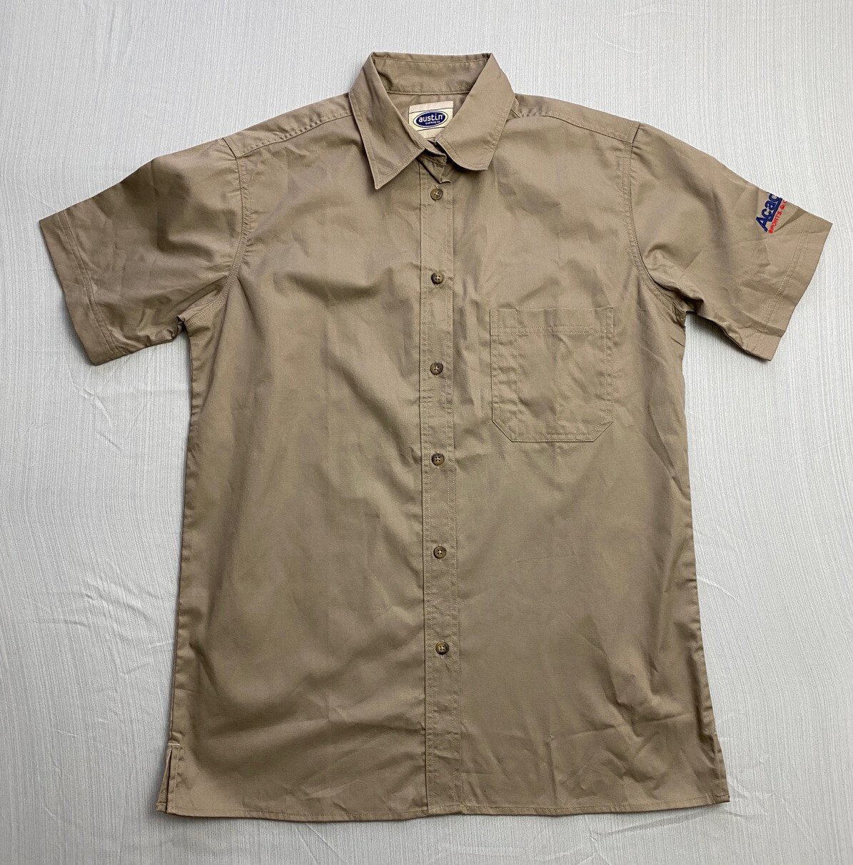 Academy Sports & Outdoors Womens Employee Shirt XS Brown Cotton Button Up New