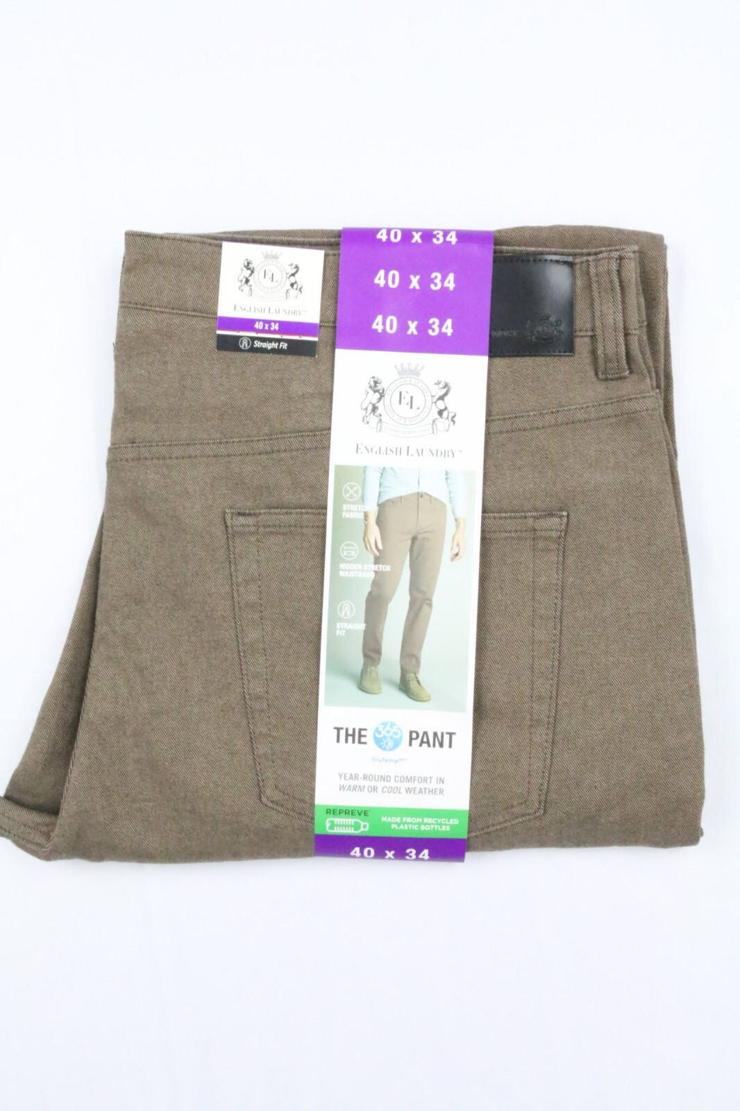English Laundry Men’s 365 Pant Stretch Fabric Straight Leg W 38,40 L 29,30,32,34