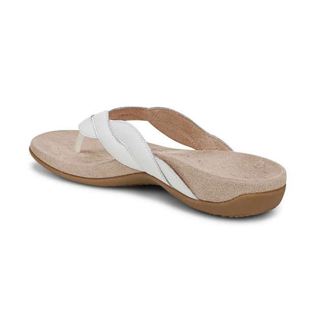 VIONIC Bella Braid Toe Post Sandal, White Nappa
