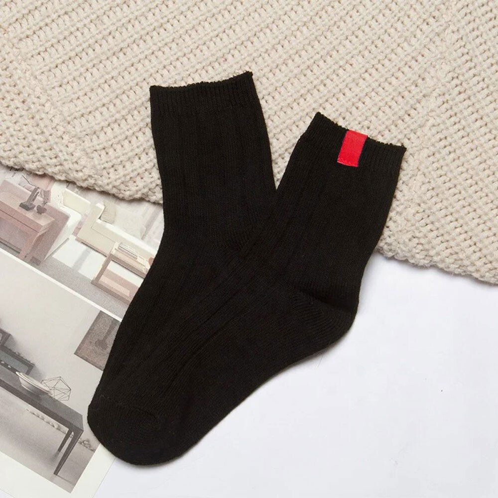 3 Pair Casual Crew Socks Cotton Bright Mix Random Solid Colors NEW